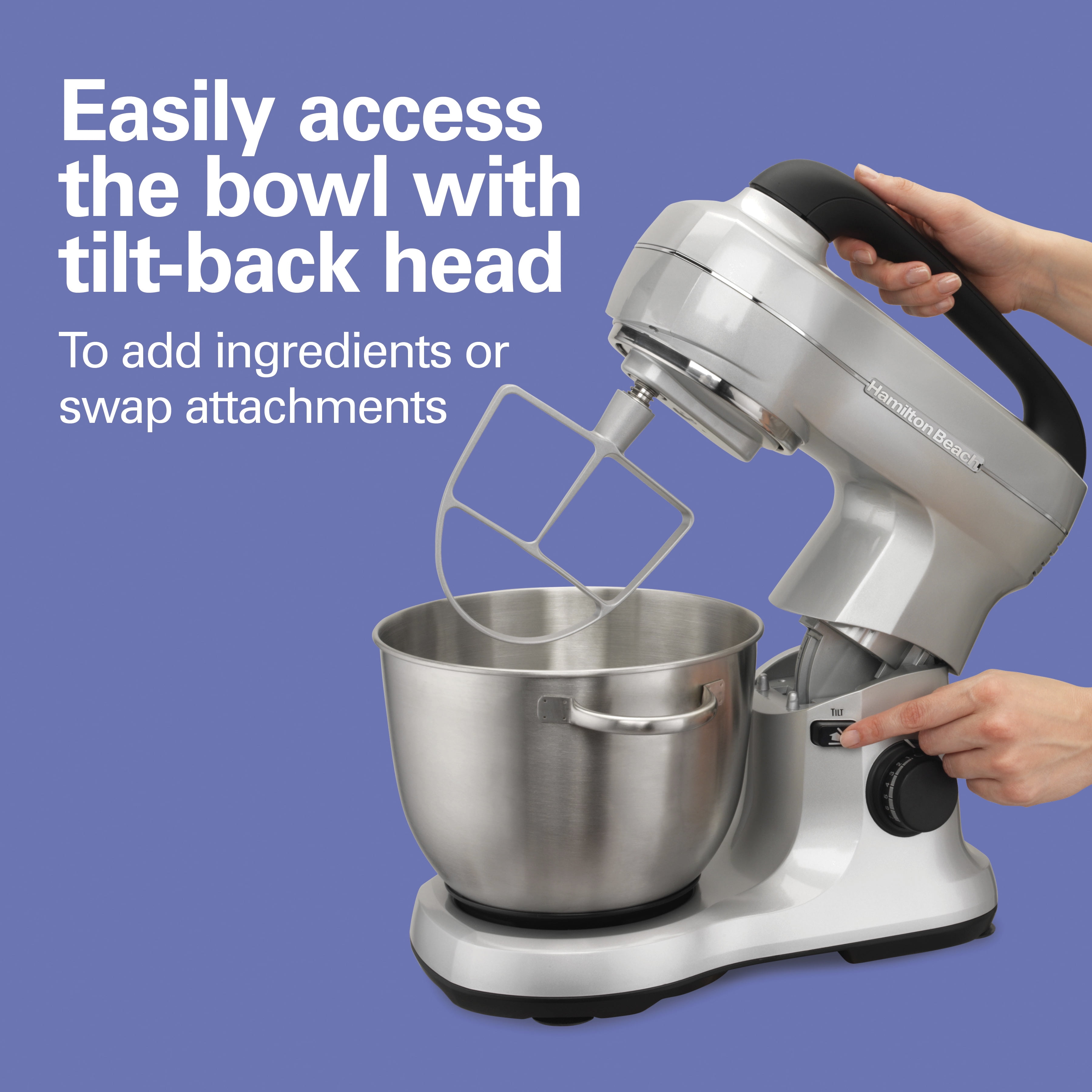 Hamilton Beach 7 Speed Stand Mixer, Silver (63392)