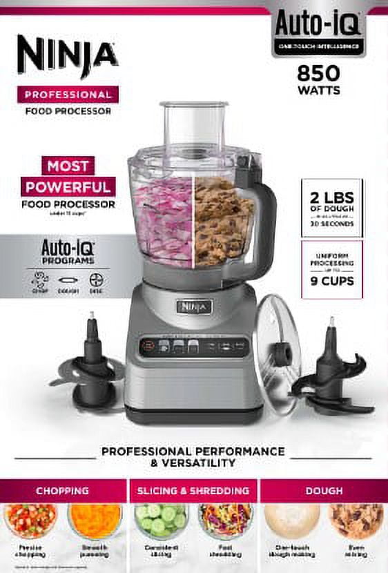 Ninja Pro Food Processor, 850W, 9-Cup, Auto-iQ