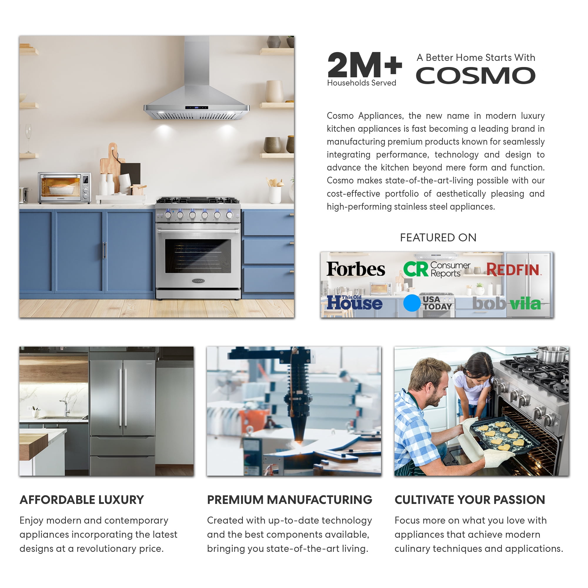 COSMO Slim Range Hood with LED Lights