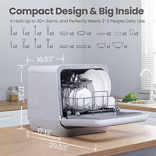 Portable Countertop Dishwasher with 6 Programs