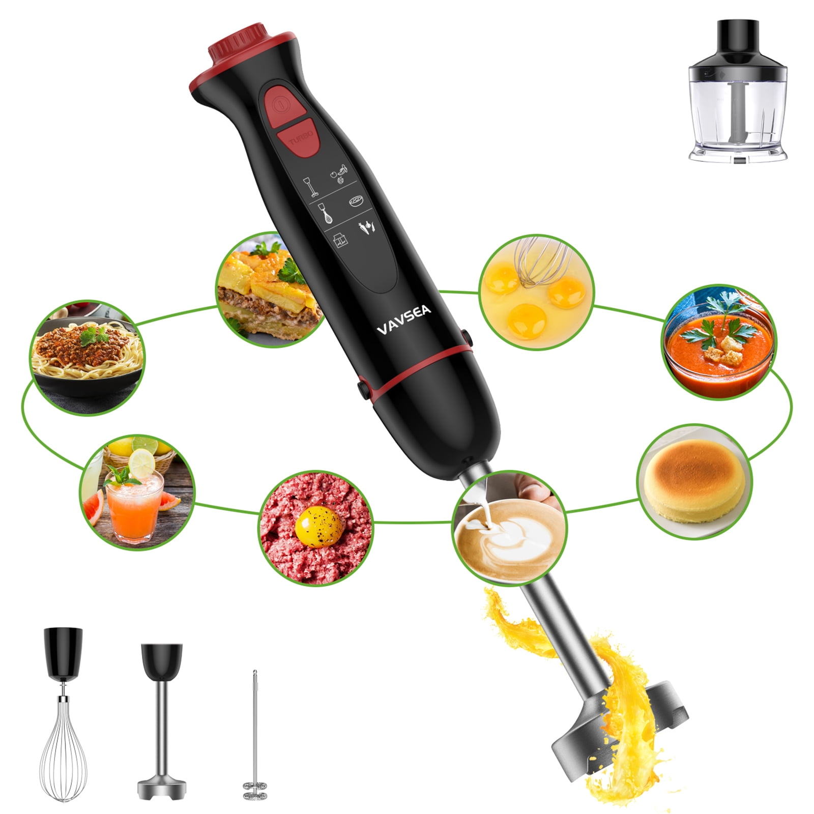 Vavsea 12-Speed Handheld Blender with Accessories