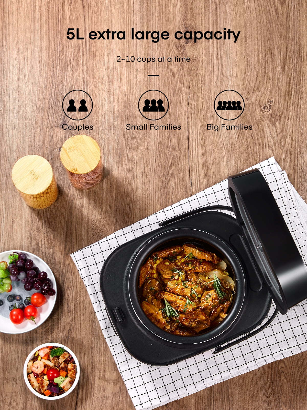 Digital 10-in-1 Rice Cooker Steamer Slow Cooker