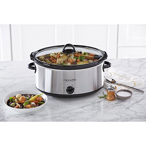 7-Qt Stainless Steel Oval Slow Cooker