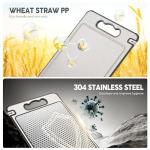 Stainless Steel & Wheat Straw Double Sided Cutting Board