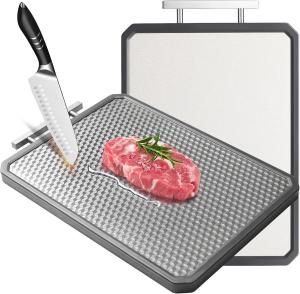 Double-Sided Titanium Cutting Board for Kitchen Camping
