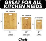 Cheft 3-Piece Bamboo Cutting Board Set