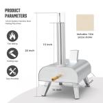 Big Horn Outdoors Portable 12” Wood Pellet Pizza Oven