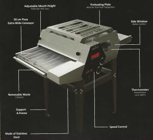 Electric Ventless Conveyor Pizza Oven with Stand