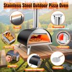 Portable Multi-Fuel Outdoor Pizza Oven with Thermometer