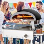 Outdoor Pizza Oven Grill Cart with Topping Station