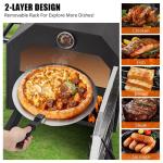 Black Wood Burning Outdoor Pizza Oven with Legs