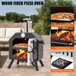 Black Wood Burning Outdoor Pizza Oven with Legs
