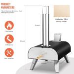 12" Black Wood Pellet Pizza Oven for Easy Cooking