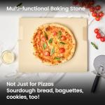 15"x12" Rectangular Pizza Stone with Handles