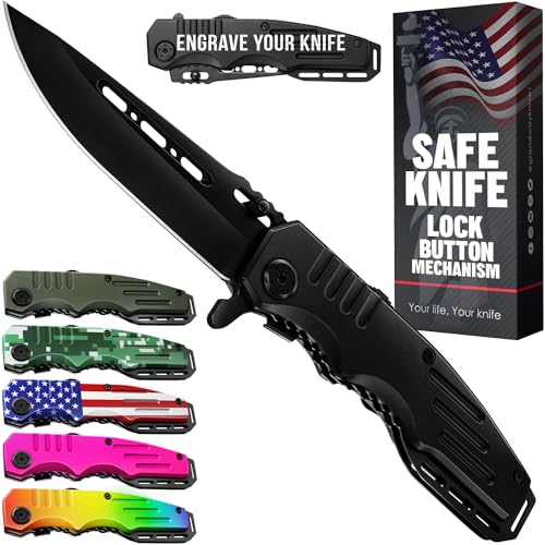 Tactical Spring-Assisted Pocket Knife with Safety Lock