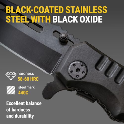 Tactical Spring-Assisted Pocket Knife with Safety Lock