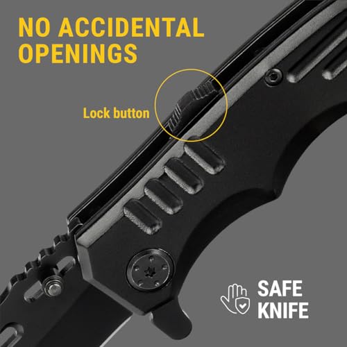 Tactical Spring-Assisted Pocket Knife with Safety Lock