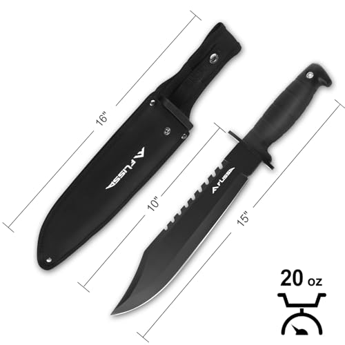 FLISSA Tactical 15-Inch Survival Hunting Knife Set
