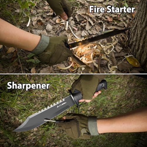 FLISSA Tactical 15-Inch Survival Hunting Knife Set