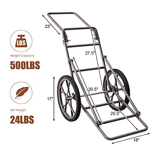 500 LBS Capacity Folding Deer Cart with Big Wheels