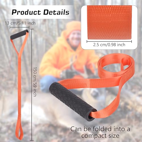 Orange Deer Drag Rope Harness for 1700lbs Deer