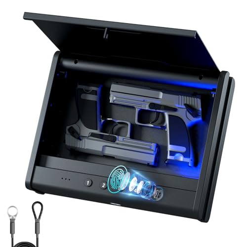 PINEWORLD Biometric Handgun Safe with Quick Access