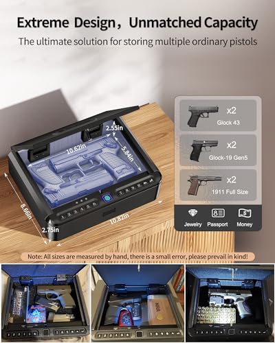 Biometric Gun Safe with Quick Access for Pistols