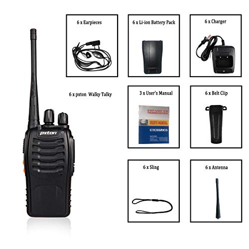 Rechargeable Long Range Walkie Talkies 6 Pack