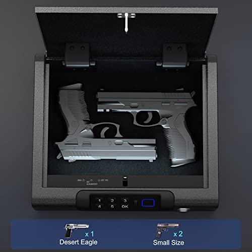 Biometric Gun Safe with Fingerprint and Key Unlock