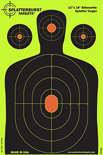 Fluorescent Yellow Silhouette Splatter Targets - 10 Pack