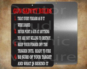 Gun Safety Rules Metal Sign for Ranges