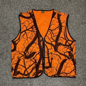 Men's XL Blaze Orange Camo Fleece Hunting Vest