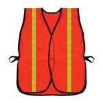 Neon Orange High Visibility Safety Vests - 10 Pack