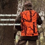 VicBre Men's Blaze Orange Hunting Vest with Pockets