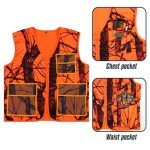 VicBre Men's Blaze Orange Hunting Vest with Pockets