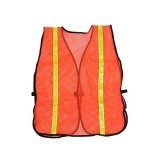 Neon Orange High Visibility Safety Vests - 10 Pack