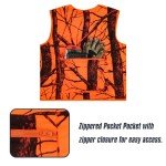 VicBre Men's Blaze Orange Hunting Vest with Pockets
