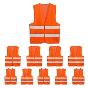 10 Pack High Visibility Reflective Safety Vests