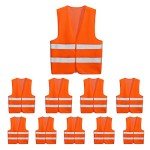 10 Pack High Visibility Reflective Safety Vests