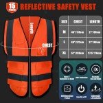 15 Pack High Visibility Reflective Safety Vests