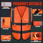 15 Pack High Visibility Reflective Safety Vests
