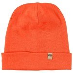 Merino Wool Blaze Orange Cuff Beanie Hat