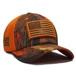 Blaze Orange USA Flag Hunting Hat with Patch