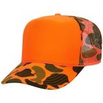 Custom Blaze Orange Camouflage Foam Trucker Hat