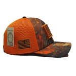 Blaze Orange USA Flag Hunting Hat with Patch