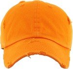 KBE-Vintage Washed Cotton Baseball Cap - Orange