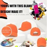 Adjustable Orange Baseball Caps - Pack of 12