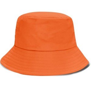 Orange Cotton Bucket Hat for Summer Fishing