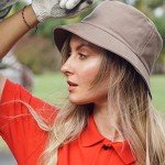 Orange Cotton Bucket Hat for Summer Fishing