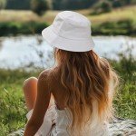 Orange Cotton Bucket Hat for Summer Fishing